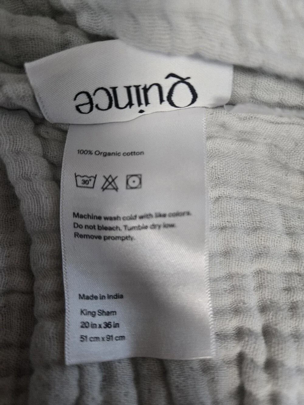 NWT Quince Organic Cotton Gauze Duvet Cover Set King & Shams Grey Quiet Luxury